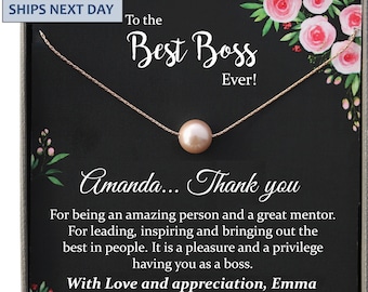 Gift for Boss Day gift for her, Boss Lady Gift, Best Boss Ever Gift for Women, Personalized Gift, Jewelry with card, Unique Bewished Gifts