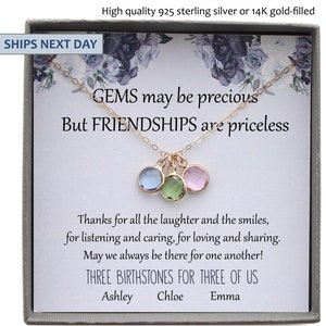 3 Best Friend Necklace, Friendship Necklace for 3 Friends Necklace, Happy Birthday Friend Gift, Three friends gifts, gift for 3 friends