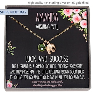 Elephant Necklace, Elephant Gifts for Women, Good Luck Gifts, Mindfulness Gift, Good Luck Charm, Good Luck Necklace for Women, Personalized