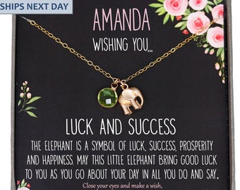 Elephant Necklace, Elephant Gifts for Women, Good Luck Gifts