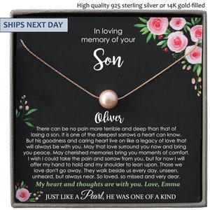 Loss of Son Gift In Memory of Son Grief Gift Son Remembrance Necklace Mourning Jewelry Son Memorial Gift Grieving Mother Sorry for Your Loss
