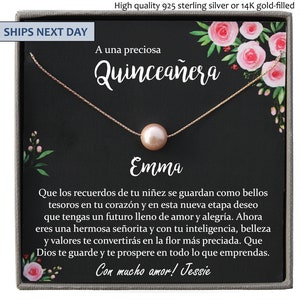 Quinceañera gift Necklace, Quinceañera Jewelry, Sweet Fifteen Gifts, Regalos Para Quinceañera, Quince Años, Collar, Pearl Necklace