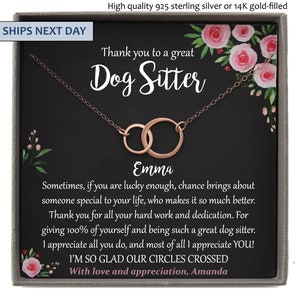 Dog Sitter Gift Necklace, Dog Sitter Appreciation Gift, Pet Sitter Gift, Thank You Gift Idea, Christmas, Birthday, Personalized Gift