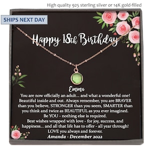 18th Birthday Gift for Girls, Swarovski Birthstone Necklace, Select a Birthstone, Gift for 18 Year Old Girl
