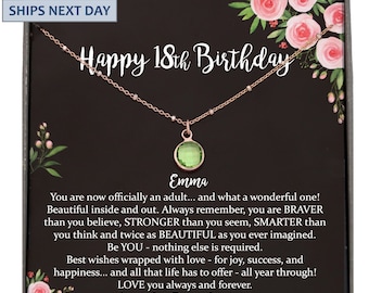 18th Birthday Gift for Girls, Swarovski Birthstone Necklace, Select a Birthstone, Gift for 18 Year Old Girl