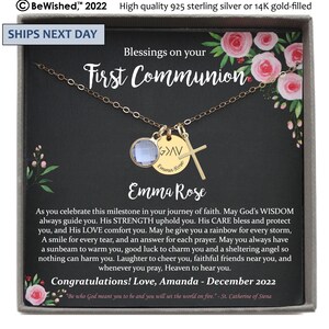 First Communion Gift Girl, God is Greater than the Highs and the Lows First Holy Communion Gifts for Girls 1st Communion Cross Necklace