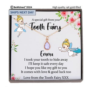 Tooth Fairy Gift from Tooth Fairy Letter Personalized Tooth Fairy Present for Girl Lost Tooth Gift to put under the pillow