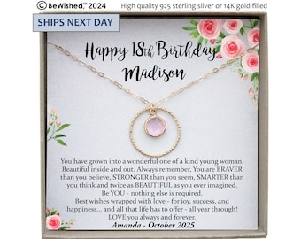 18th Birthday Gifts for Girls, Gift for 18 Year old Girl Gift for her, Personalized Eighteenth Birthday Present Ideas, Custom Birthstone