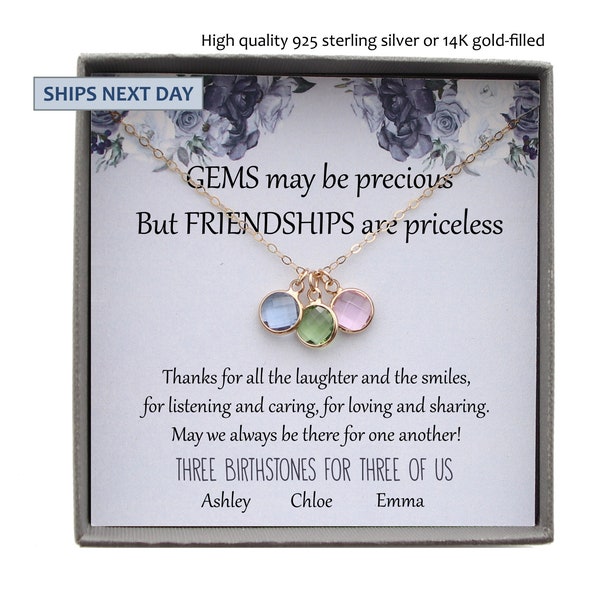 3 Best Friend Necklace, Friendship Necklace for 3 Friends Necklace, Happy Birthday Friend Gift, Three friends gifts, gift for 3 friends