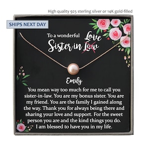Sister in Law Necklace Sister-in-Law Birthday Gift for Sister in Law Gift from Bride best sister in law ever, Personalized SIL Gift