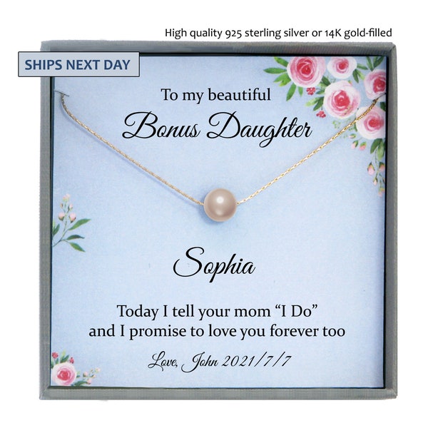 Daughter of the Bride Gift Necklace, Stepdaughter Gift Stepdaughter Wedding Gift from Groom Bridal Party Gift Rehearsal Dinner Step Daughter