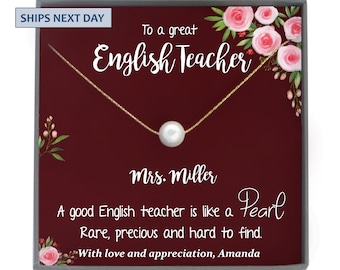 English Teacher Gift for English Teacher Christmas Gifts, Grammar Teacher Gift Idea, English Teacher Retirement Present Personalized Gift