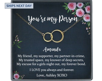 Youre my Person Necklace, You are my Person Gift, Best Friend Necklace, you're my person Friendship bff