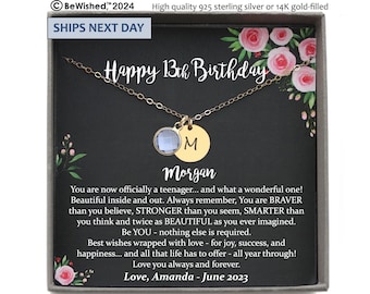 13th Birthday Girl, 13th Birthday Gift Official Teenager, Thirteenth Birthday Necklace Gift for 13 Year Old Girl Gifts Teen Birthday Present