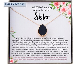 Loss of Sister Necklace, Remembrance Gift, Sister Memorial Necklace, Sister Passing Jewelry, Bereavement Gift, Grief Gift, Memory Jewelry