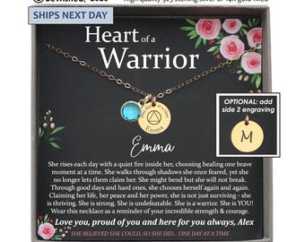 Personalized Sober Gift - One Day at a Time Sobriety Necklace for Women in Addiction Recovery