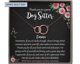 Dog Sitter Gift Necklace, Dog Sitter Appreciation Gift, Pet Sitter Gift, Thank You Gift Idea, Christmas, Birthday, Personalized Gift