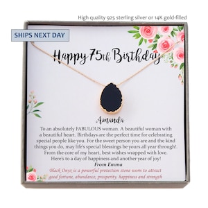 75th Birthday Gift for Women, 75 year old birthday gift, 75th birthday necklace, gift for 75 year old woman