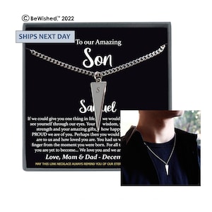 Gift for Son Birthday Gift for Son Christmas Gift for Son on Wedding Day, Sentimental Gifts for Son, Custom Initial Necklace for Men