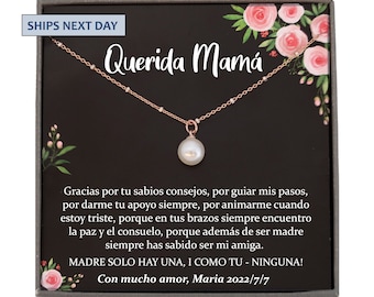 Regalo para Mamá de Novia, Madre Necklace, Joyería Para Mamá, Regalo de Boda mama Querida Spanish mother of the bride gift