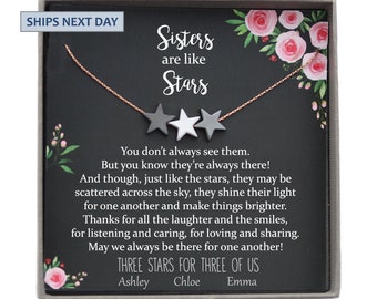 Sisters Necklace, Sister Gift Ideas, Sisters are like Stars, Two Sisters Necklace, Big Sister Gift, 2 Sisters Birthday