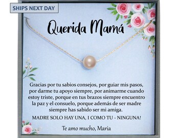Regalo para Mamá, Madre Necklace, Spanish Mother Birthday, Joyería Para Mamá, Feliz Cumpleaños mama Querida Spanish mother of the bride gift