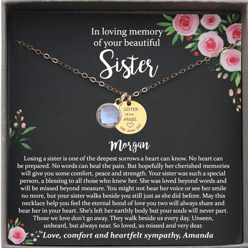 Memorial Gift Sister Loss of Sister in Memory of Sis Sorry Etsy