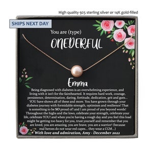 Type 1 Diabetes Gift for Diabetic, Diaversary Gift for Type One Diabetes Warrior Kids Girl Woman, Diabetes Jewelry T1D Support, Personalized