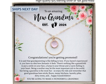 New Grandma Gift, Promoted to Grandma pregnancy reveal Gift for New Grandmother, Birthstone Gift for New Grandma Gifts, First Time Grandma