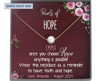 Hope Necklace, Encouragement gift, Infertility necklace Inspirational gift Miscarriage gift Pearls of hope Jewelry Inspirational Necklace