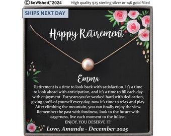 Retirement Gifts for Women, Retirement Necklace: Colleagues, Leave Job, Jewelry from Coworkers, Retirement Party, Personalized Gift