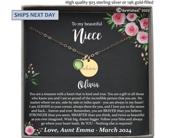 Niece Gift from Aunt or Uncle, Gifts for Niece Graduation Gift, Niece Necklace Niece Birthday Gift Name Necklace Bewished