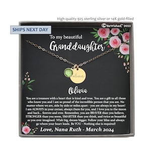 Granddaughter Necklace, Granddaughter Gifts, Granddaughter Birthday Gift, To my Granddaughter Graduation, Name Necklace Bewished