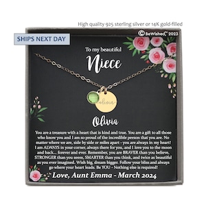 Niece Gift from Aunt or Uncle, Gifts for Niece Graduation Gift, Niece Necklace Niece Birthday Gift Name Necklace Bewished