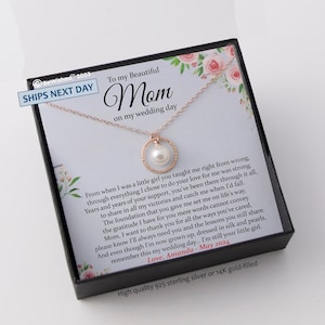 Mother of the Bride Gift from Daughter Mother of the Bride Necklace from Bride Pearl Necklace Mom of Bride Gift To Mom from Bride