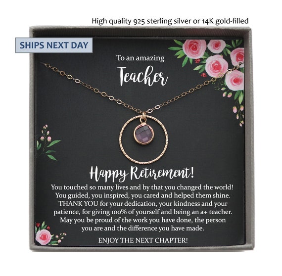Retirement gifts for teachers best sale jewelry