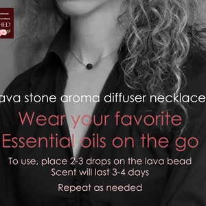 Oil Diffuser Necklace Lava Diffuser Jewelry Aromatherapy Necklace Lava stone Lava Stone Diffuser Necklace for women popular necklaces image 4