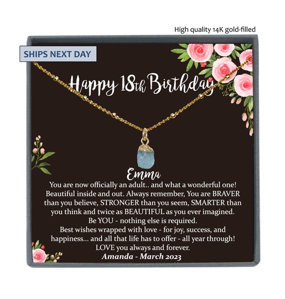 18th Birthday Gift for Girls, Birthstone Necklace, Birthday Gift Ideas, Gift for 18th Birthday Girl Eighteenth Birthday Gift for her Jewelry
