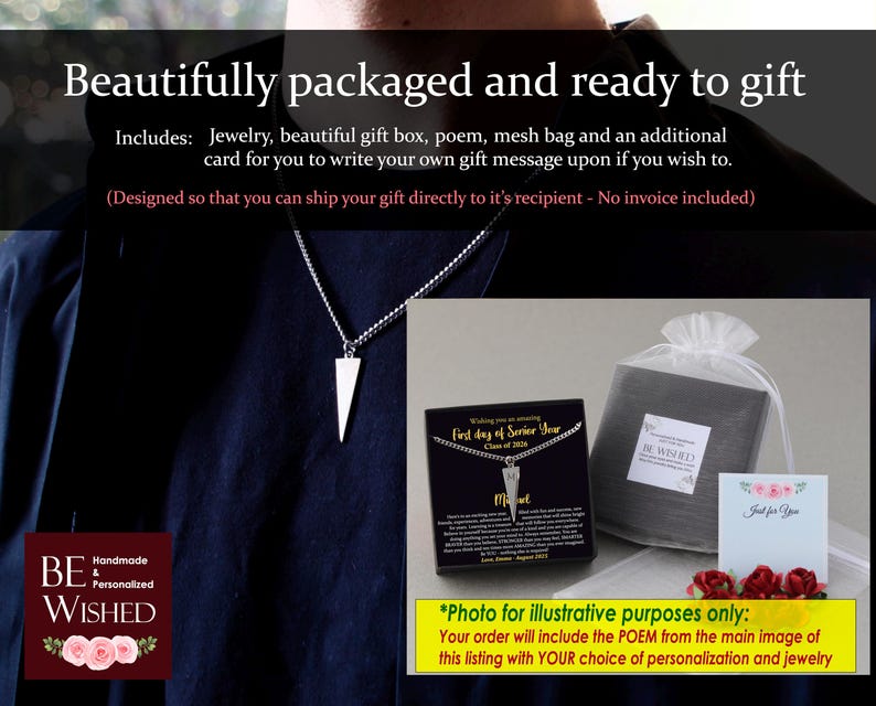 Confirmation Gift for Boys or Men - Personalized Custom Engraved Necklace with Sentimental Message bild 5