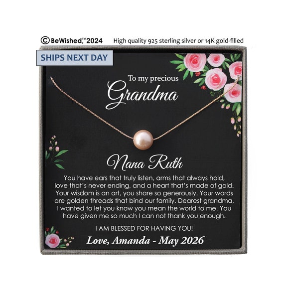 Grandmother Gift Jewelry Grandmother Necklace Gift for Grandma Gift for Grandmother Gift Thank You Grandma Necklace, Personalized Gift