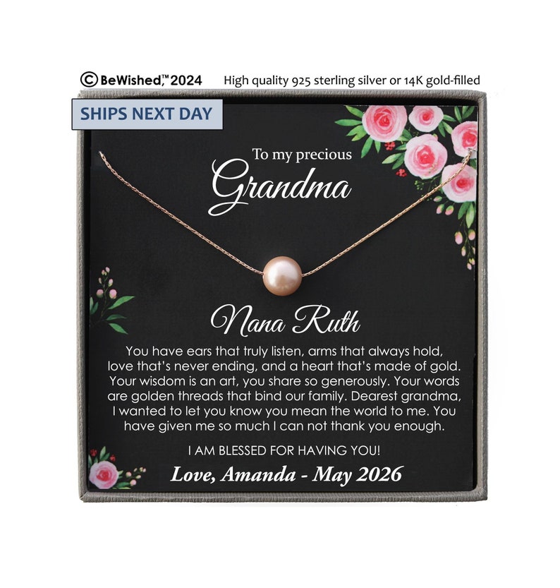 Grandmother Gift Jewelry Grandmother Necklace Gift for Grandma Gift for Grandmother Gift Thank You Grandma Necklace, Personalized Gift