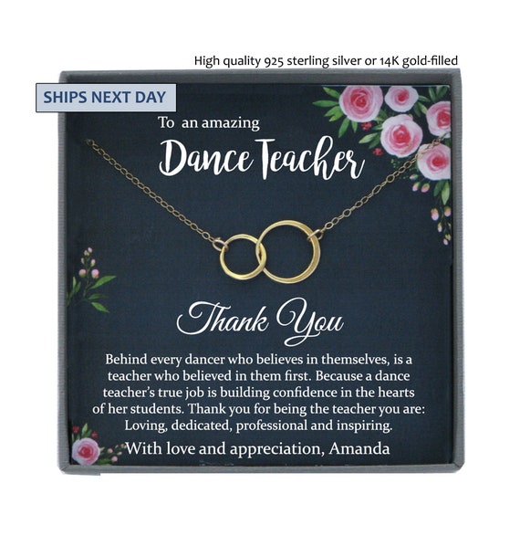 Dance Teacher Gifts for Ballet Teacher Gift Jewelry With Card Dance Recital Gift for Teacher Personalized Etsy Canada