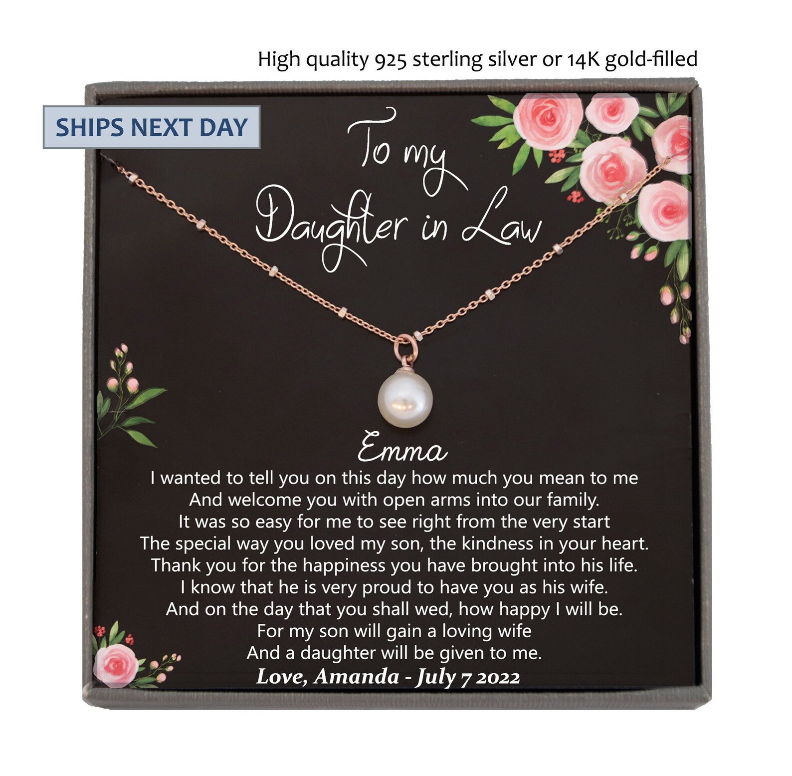 Daughter in Law Gifts for Wedding Bride Gift From Mother in | Etsy