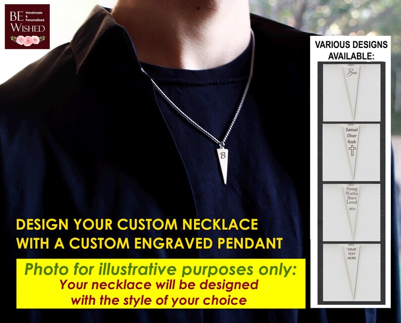 Confirmation Gift for Boys or Men - Personalized Custom Engraved Necklace with Sentimental Message bild 7