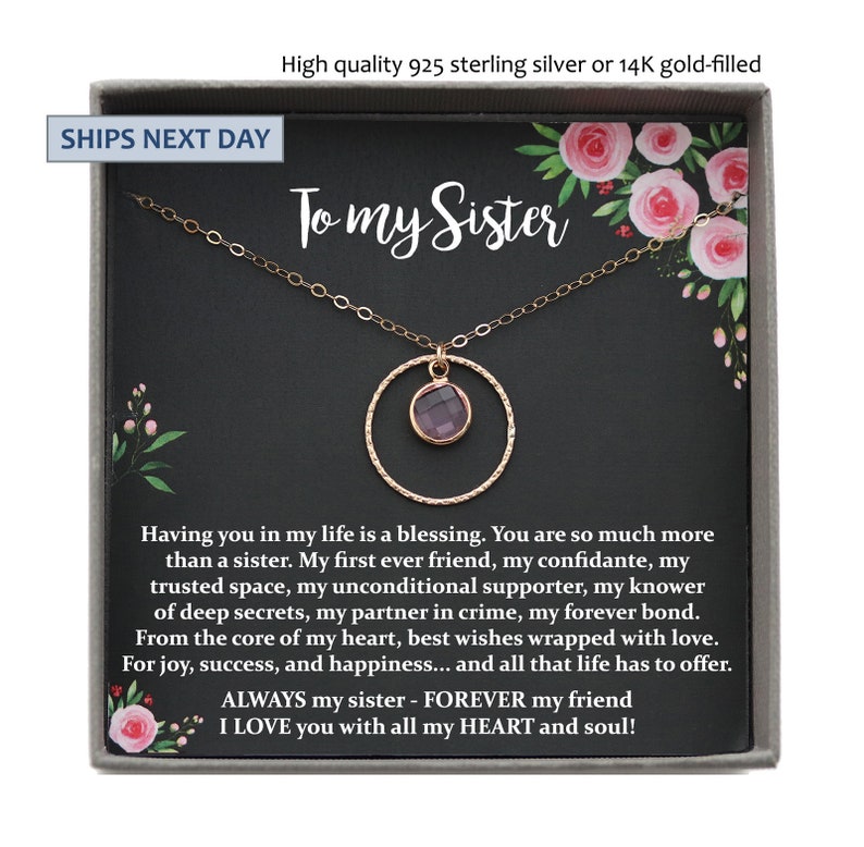 Sister Birthday Gift for Sister Gift Ideas Sister Necklace Etsy
