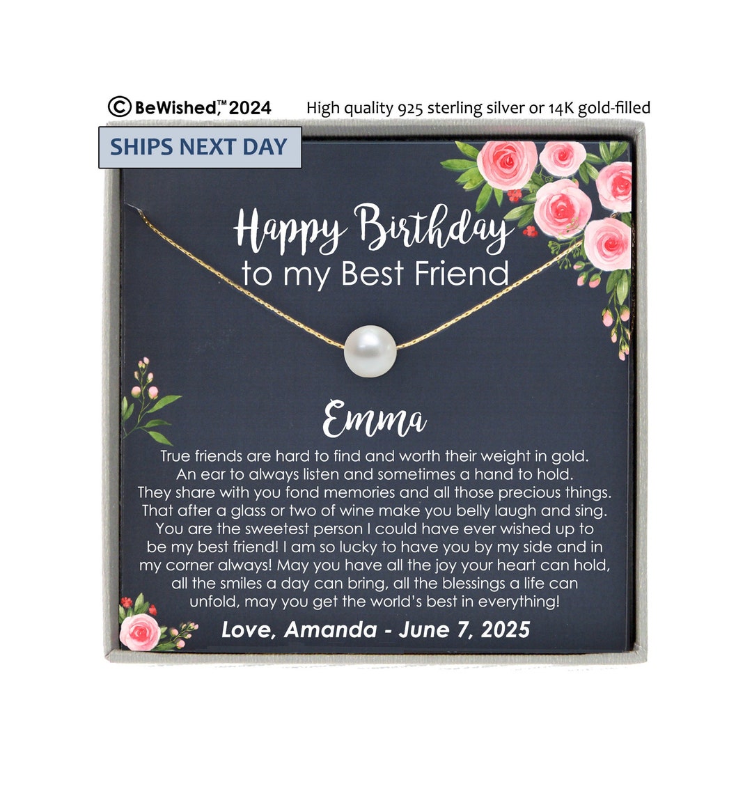 Best Friend Birthday Gifts - Personalized Necklace for Bestie or BFF ...