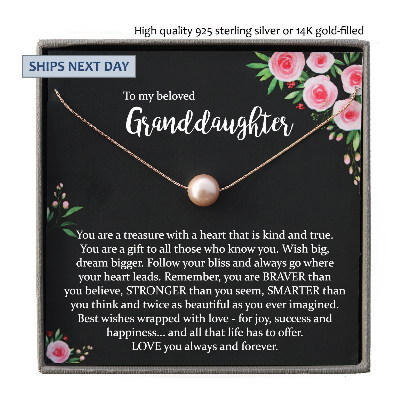 Granddaughter Gift from Grandma Granddaughter Necklace Etsy