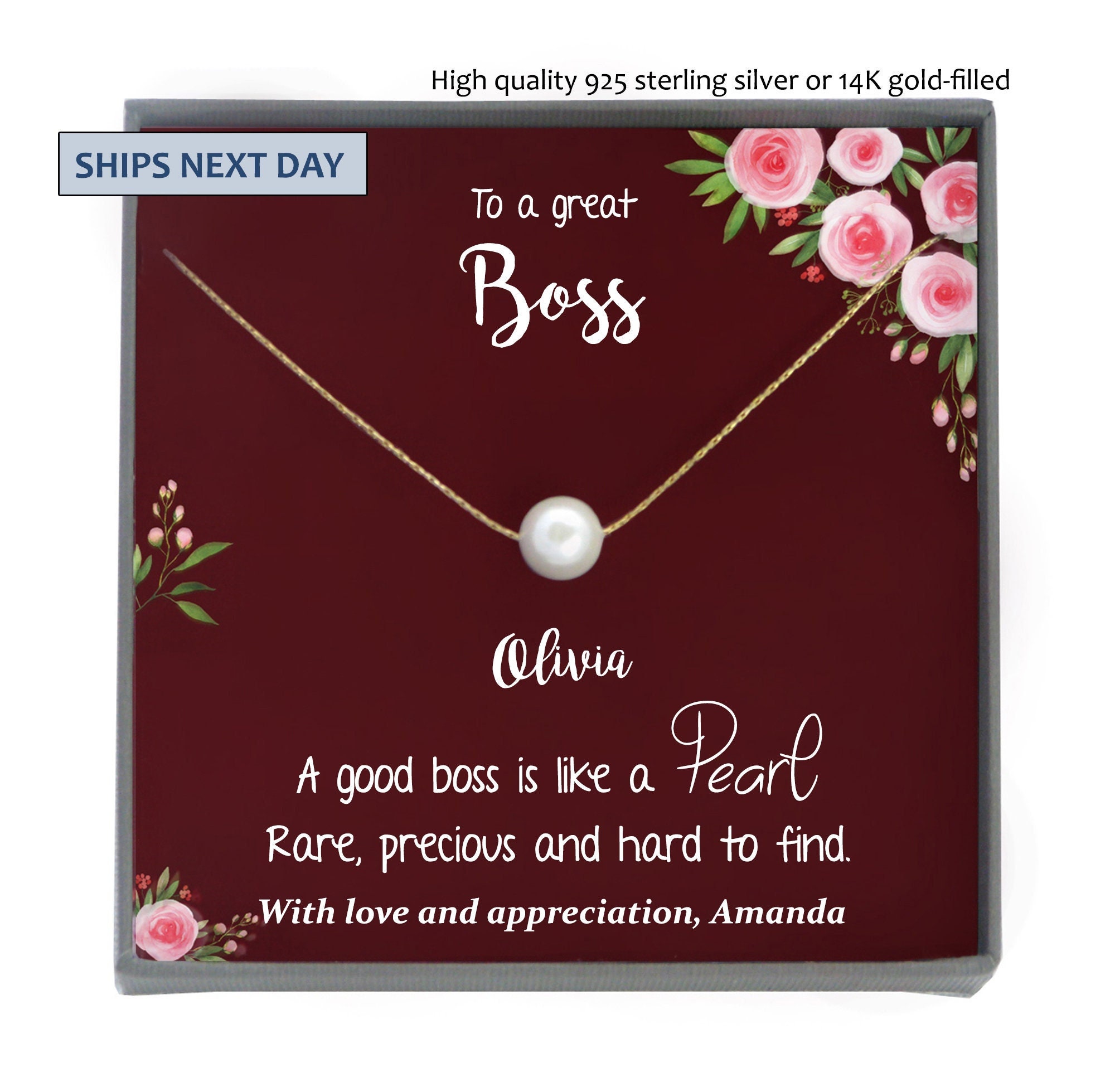 Boss Gifts For Women Boss Jewelry Thank You Boss Necklace Etsy