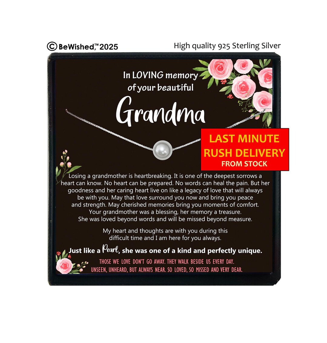 LAST MINUTE Grandma Memorial Gift Grandmother Loss of Grandma Gift in ...