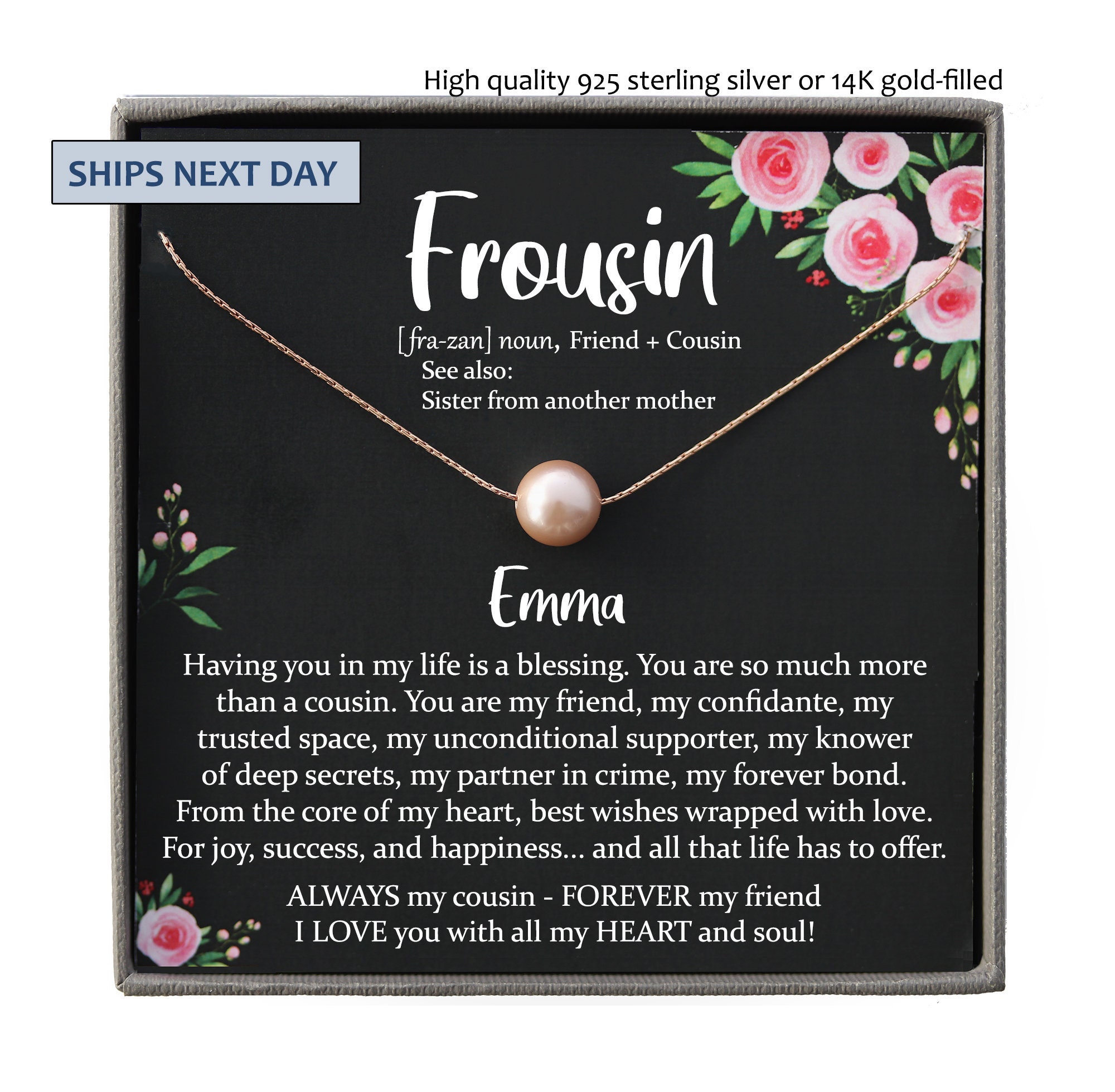 Gift for Cousin Gifts Cousin Necklace Cousin wedding gifts Etsy